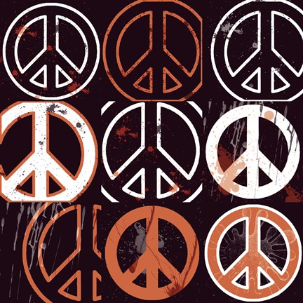 Framed Peace Mantra (Orange) Print