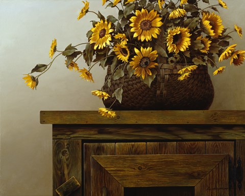 Framed Sunflower Basket Print
