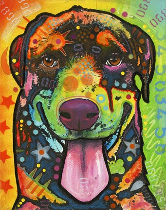 Rottie Pup Art by Dean Russo at FramedArt.com