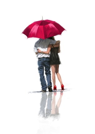 Framed Couple Under Umbrella Print