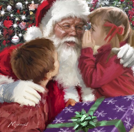 Framed Whispering To Santa Print