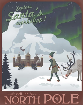 Framed North Pole Christmas Print