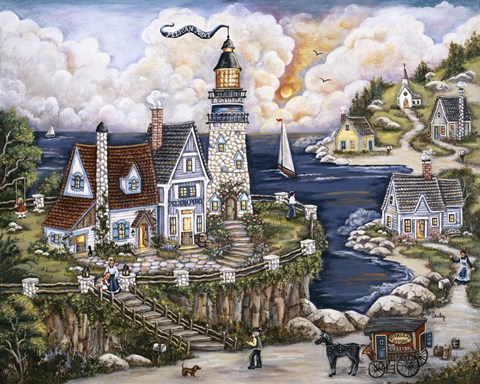Framed Pelican Point Lighthouse Print