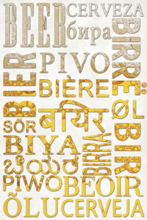 Framed Beer In Different Languages Print