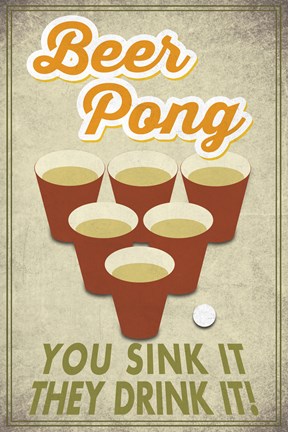 Framed Beer Pong Sink It Print