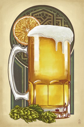 Framed Beer Mug Large Print