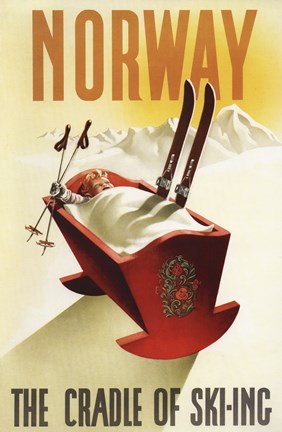 Framed Cradle Of Skiing Norway Print