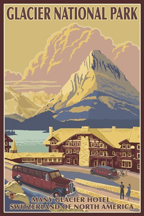 Framed Glacier National Park Ad Print