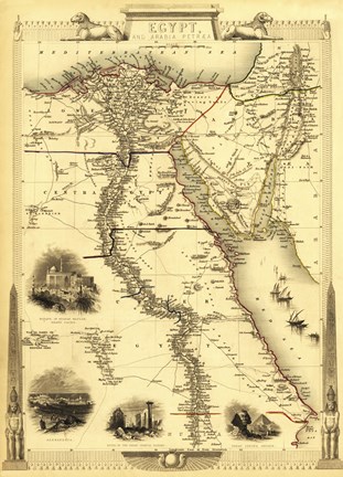 Framed Egypt Map Print