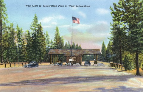 Framed Yellowstone Park West Gate Print