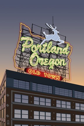 Framed Portland Oregon Factory Print