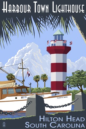 Framed Harbour Town Lighthouse Print