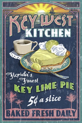 Framed Key West Kitchen Lime Pie Print