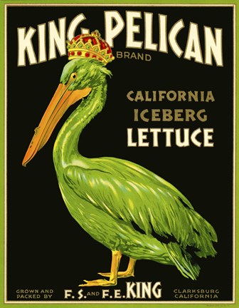 Framed King Pelican Brand Lettuce Print