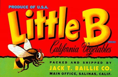 Framed Little B Brand California Vegetables Print