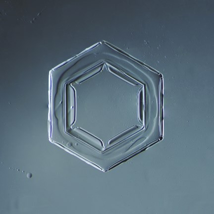 Framed Hexagonal Plate Snowflake 003.2.2014 Print
