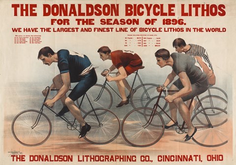 Framed Donaldson Bicycle Lithos for 1896 Season Print