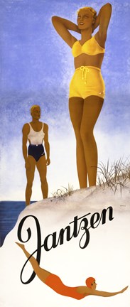 Framed Jantzen Yellow Bikini Print
