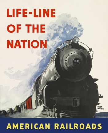 Framed Life-line of the Nation American Railroads Print