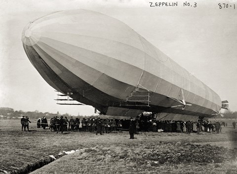 Framed Blimp, Zeppelin No. 3, on Ground Print