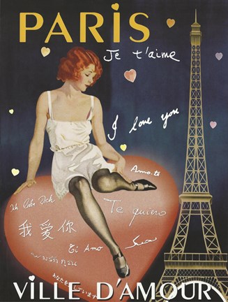 Framed Paris I Love You Print