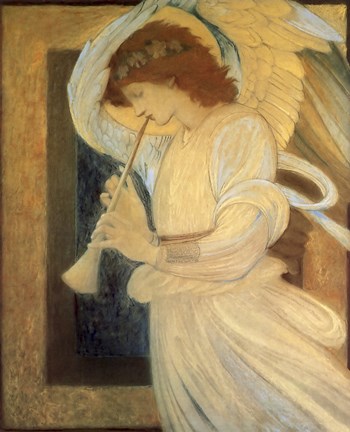 Framed Angel With Shofar Print