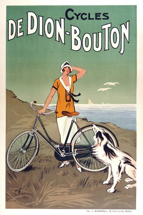 Framed Cycles De Dion Bouton Print
