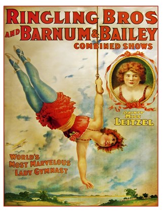 Framed Miss Lietzel Barnum Bailey Print