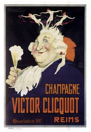 Framed Champagne Cliquot Print