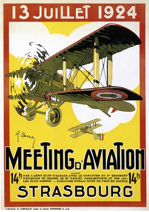 Framed Strasbourg Aviation Print