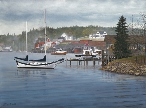Framed Tranquil Harbor Print