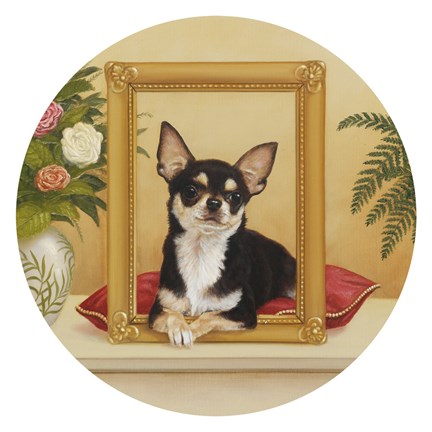 Framed Chihuahua Mona Lisa Print