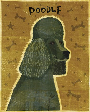 Framed Poodle (black) Print