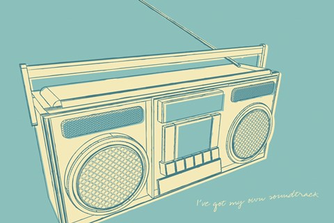 Framed Lunastrella Boombox Print