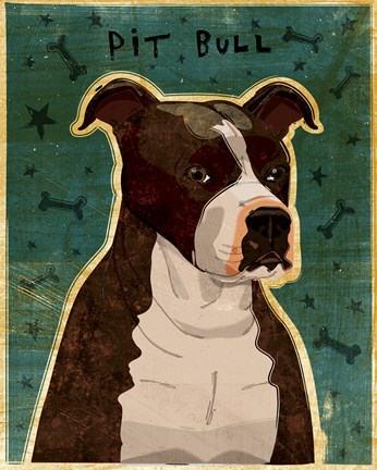 Framed Pit Bull (Brindle) Print