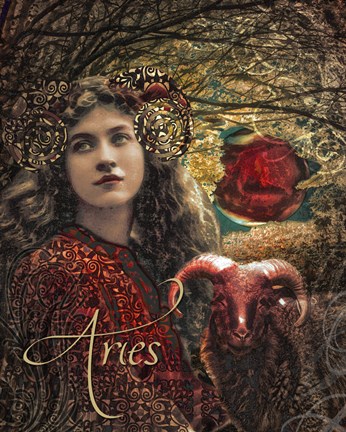 Framed Art Nouveau Zodiac Aries Print