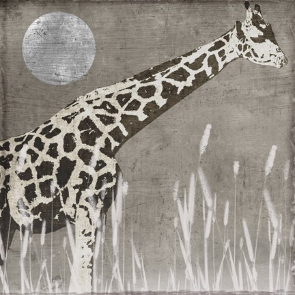 Framed Moon Giraffe Print
