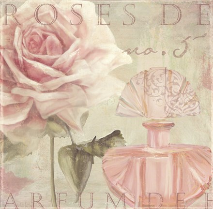 Framed Parfum de Roses I Print