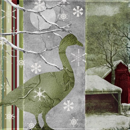 Framed Country Christmas Duck Print