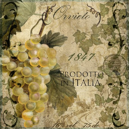 Framed Vino Italiano IV Print