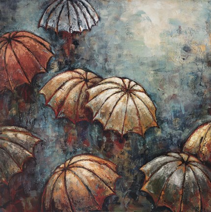 Framed Umbrellas Print