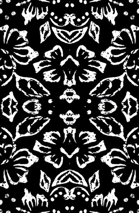 Framed Black &amp; White Pattern Print