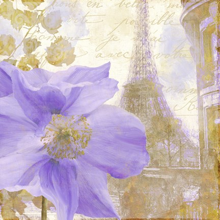 Framed Purple Paris II Print