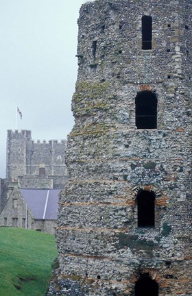 Framed Dover Castle, Roman Lighthouse, Kent, England Print