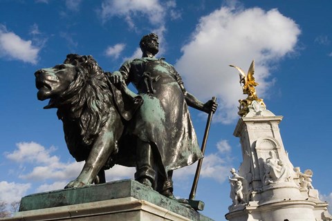 Framed Statue Detail of Queen Victoria Memorial, Buckingham Palace, London, England Print