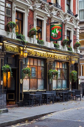 Framed Sherlock Holmes Pub, Trafalgar, London, England Print