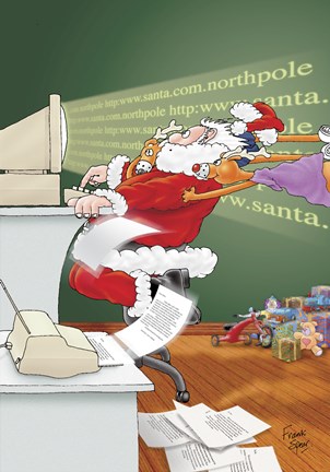 Framed Internet Santa Print