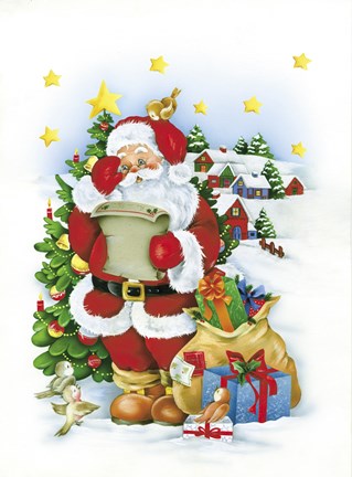 Framed Santa&#39;s Christmas List Print