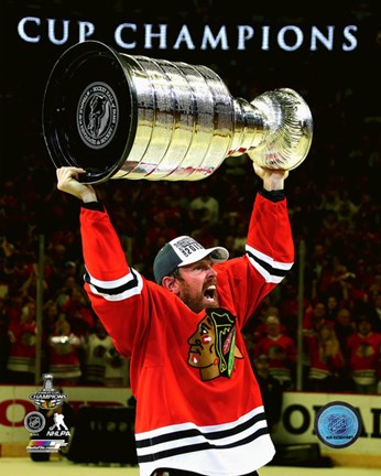 Framed Brad Richards with the Stanley Cup Game 6 of the 2015 Stanley Cup Finals Print