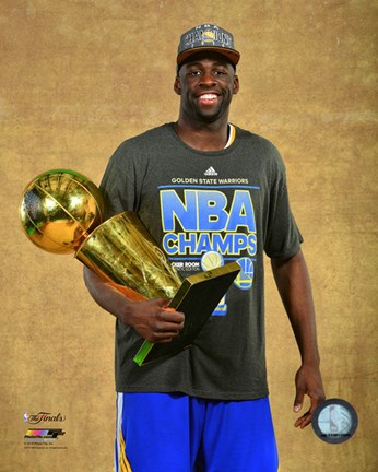 Framed Draymond Green with the NBA Championship Trophy Game 6 of the 2015 NBA Finals Print